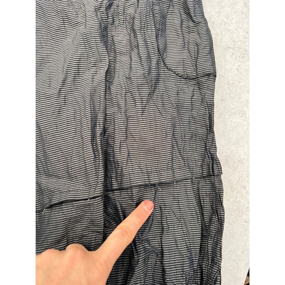 Krista Larson Striped Elastic Waist Cargo Pants Silk Womens One Size Lagenlook - Picture 10 of 10